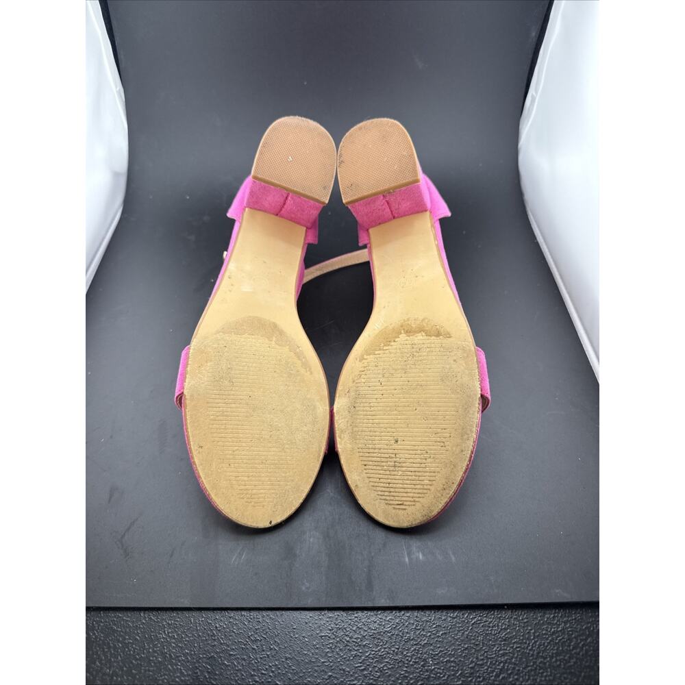Pink Straps Women's Wedge Heals Size 6.5 - Picture 4 of 6